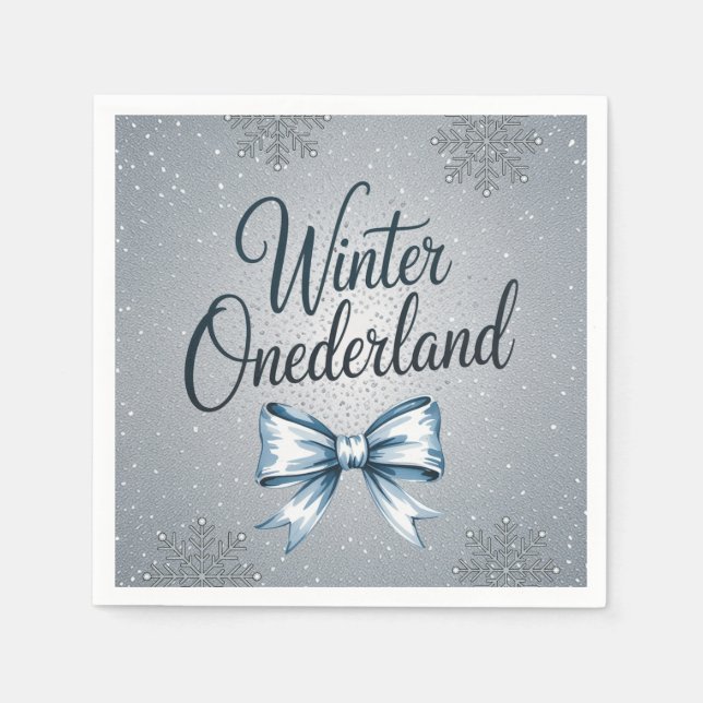 Guardanapo De Papel Winter Onderland Boys 1rua. Festa de aniversário (Frente)