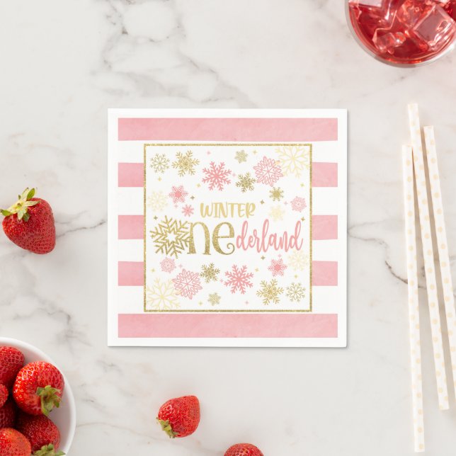 Guardanapo De Papel Winter ONE Derland Birthday Napkin - Girl - PG (Insitu)