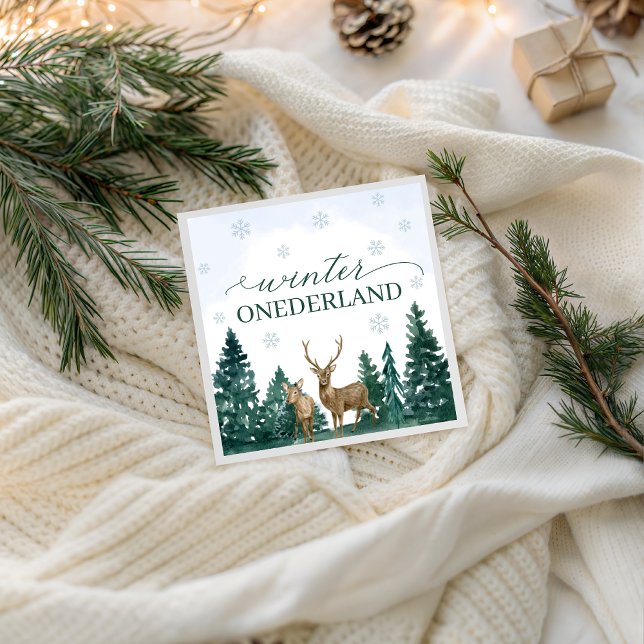 Guardanapo De Papel Winter ONEderland Party Napkins (Criador carregado)