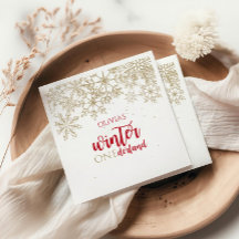 Winter ONEdernald Red and Dourado Snowflake Birthd