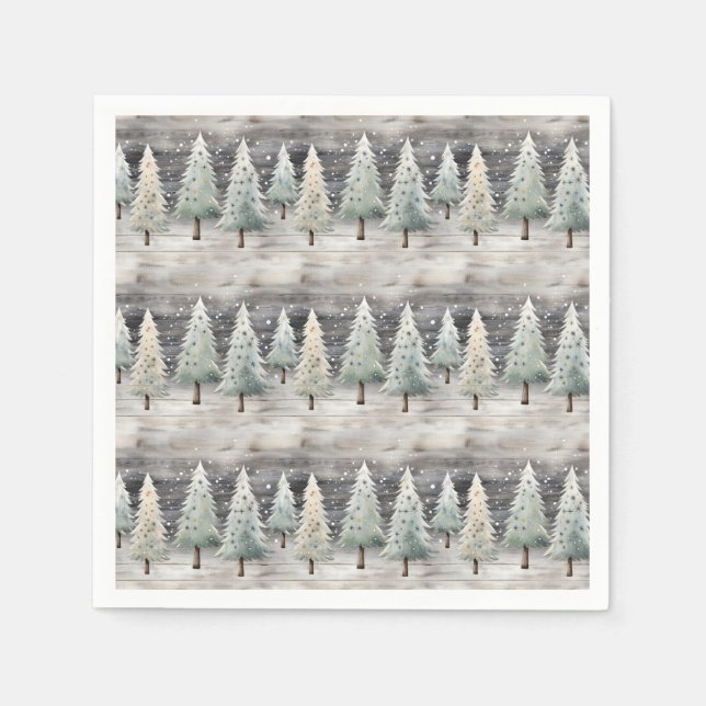 Guardanapo De Papel Winter Pines & Holiday Sentiments (Frente)