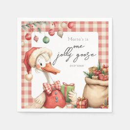 Guardanapo De Papel Winter Red Christmas Silly Goose  1st birthday