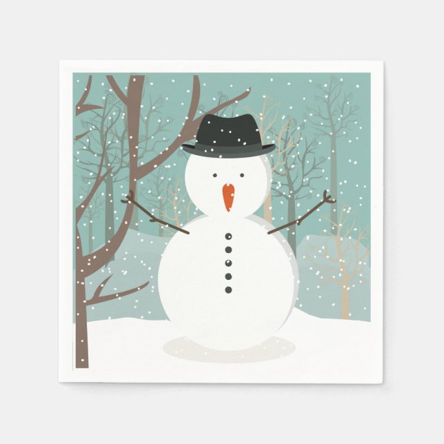 Guardanapo De Papel Winter Snowman (Frente)