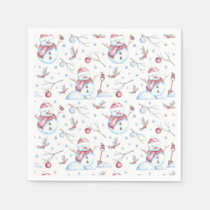 Guardanapo De Papel Winter Snowman Christmas Napkins Férias Festivas