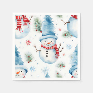 Guardanapo De Papel Winter Snowman Christmas Napkins Férias Festivas