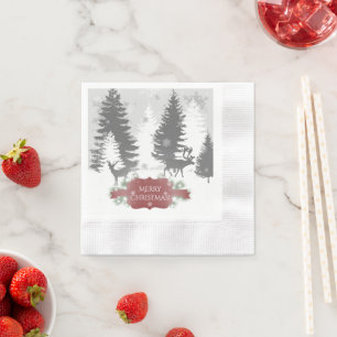 Guardanapo De Papel Winter Wonderland Paper Napkin - Vermelho