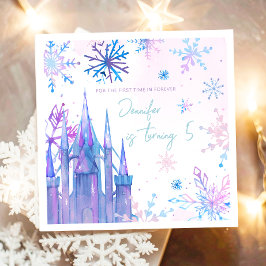 Guardanapo De Papel Winter Wonderland Snowflakes Girl Snow Birday