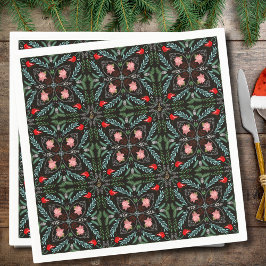 Guardanapo De Papel Winters Snowflakes, Poinsettias, Cardinhos