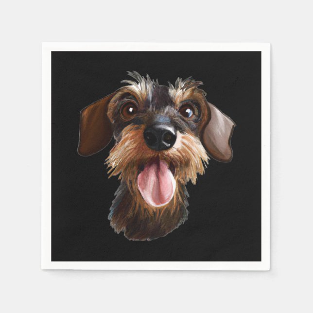 Guardanapo De Papel Wirehaired Dachshund (Frente)