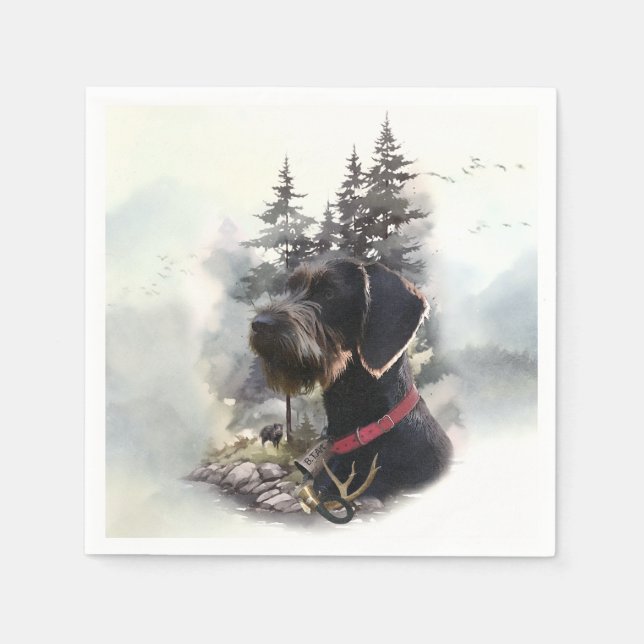 Guardanapo De Papel Wirehaired Pointer Alemão, GWP (Frente)