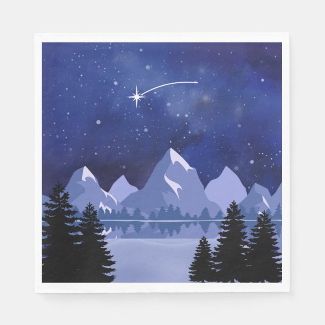 Guardanapo De Papel Wishing Star Night Sky (Frente)