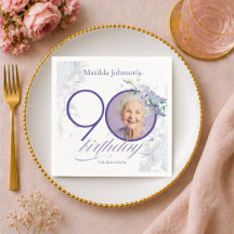 Wisteria Custom Photo Floral Purple 90th Birthday