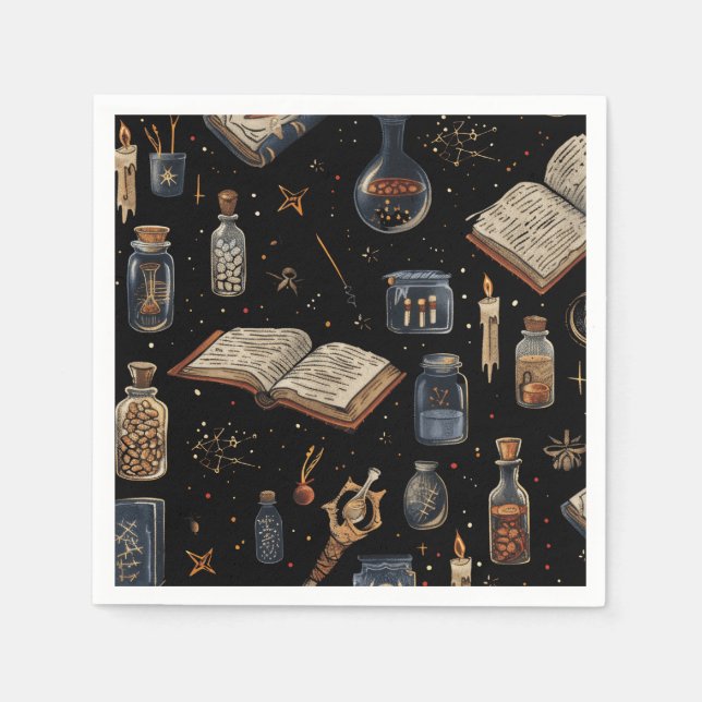 Guardanapo De Papel Witchcraft Potion Pattern – Halloween Magic (Frente)