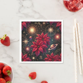 Guardanapo De Papel Witchy Celestial Sky Poinsettia Découpage Napkins