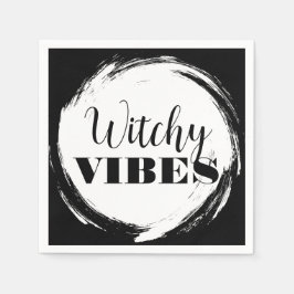 Guardanapo De Papel Witchy Halloween Black and White