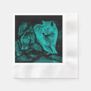 Guardanapo De Papel Wolf e Raven na Noite