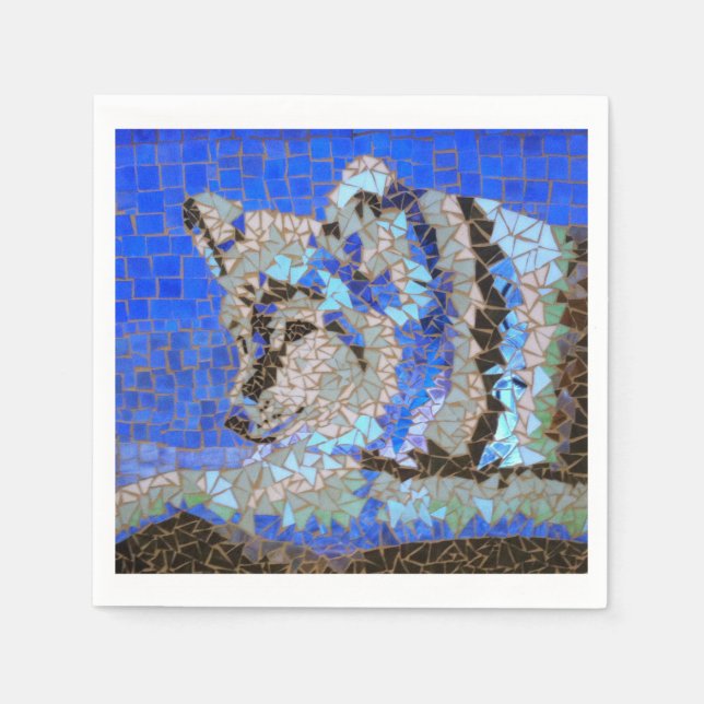 Guardanapo De Papel Wolf Mosaic (Frente)