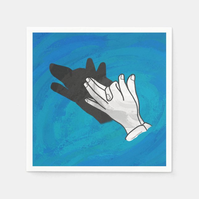 Guardanapo De Papel Wolf Shadow em Azul (Frente)
