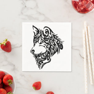 Guardanapo De Papel Wolf Tribal