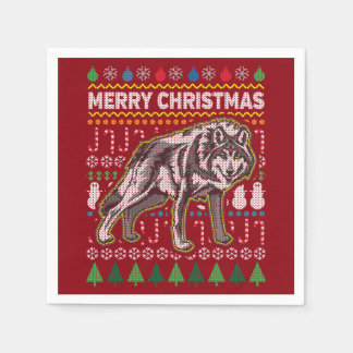 Guardanapo De Papel Wolf Ugly Christmas Sweater