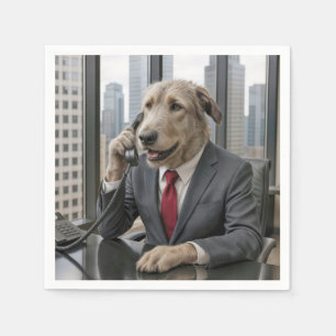 Guardanapo De Papel Wolfhound Businessman Irlandês num escritório