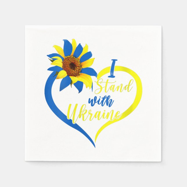 Guardanapo De Papel Womens Love Heart Ukraine Sunflower Ukrainian I St (Frente)