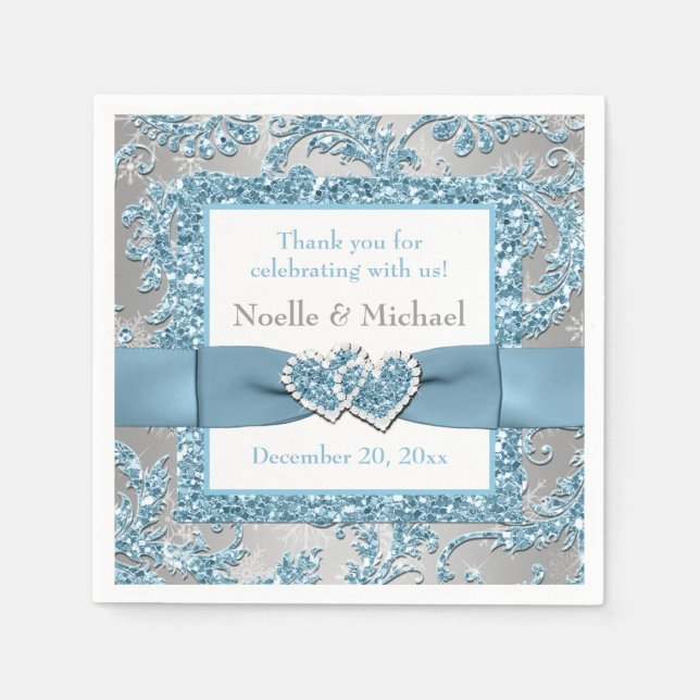 Guardanapo De Papel Wonderland de inverno, Papel de Coração Acertado N (Frente)