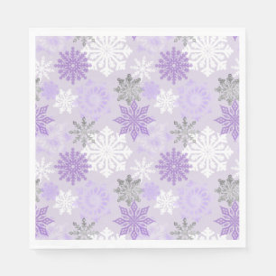 Guardanapo De Papel Wonderland Purple Glitter Flocos de neve
