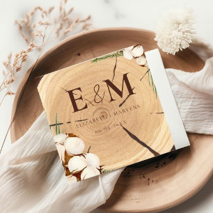 Guardanapo De Papel Wooden De Casamento Russo Elegante E Chic Obrigado