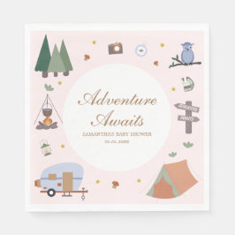 Guardanapo De Papel Woodland Adventure aguarda Chá de fraldas de acamp