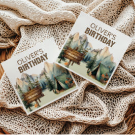 Guardanapo De Papel Woodland Adventure Camper Birthday Napkins