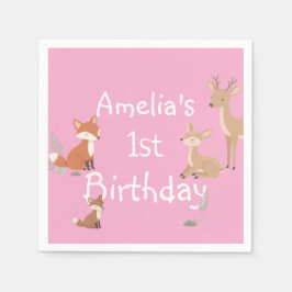 Guardanapo De Papel  Woodland Animal Birthday Party 