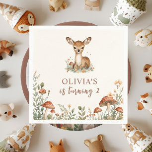 Guardanapo De Papel Woodland Deer Birthday Napkins Floresta Russa