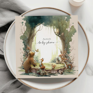 Guardanapo De Papel Woodland, deixe a aventura começar o Chá de fralda