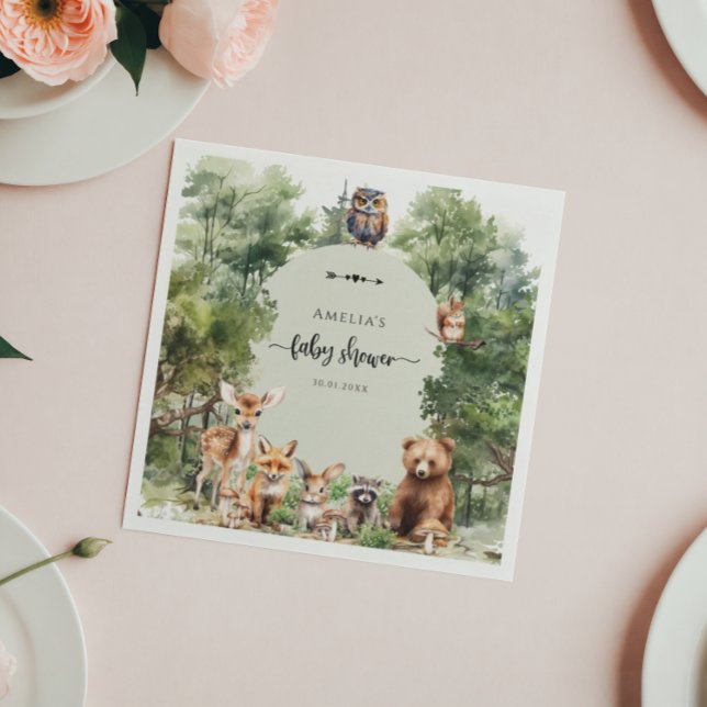 Guardanapo De Papel Woodland, deixe a aventura começar o Chá de fralda (Criador carregado)