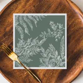 Guardanapo De Papel Woodland Fern Botanical Weding Paper Napkin