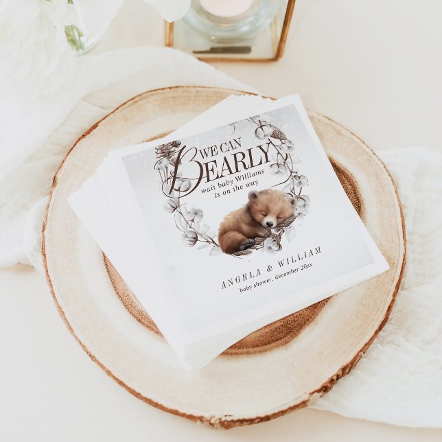 Guardanapo De Papel Woodland, Podemos Esperar Chá de fraldas De Invern (Criador carregado)