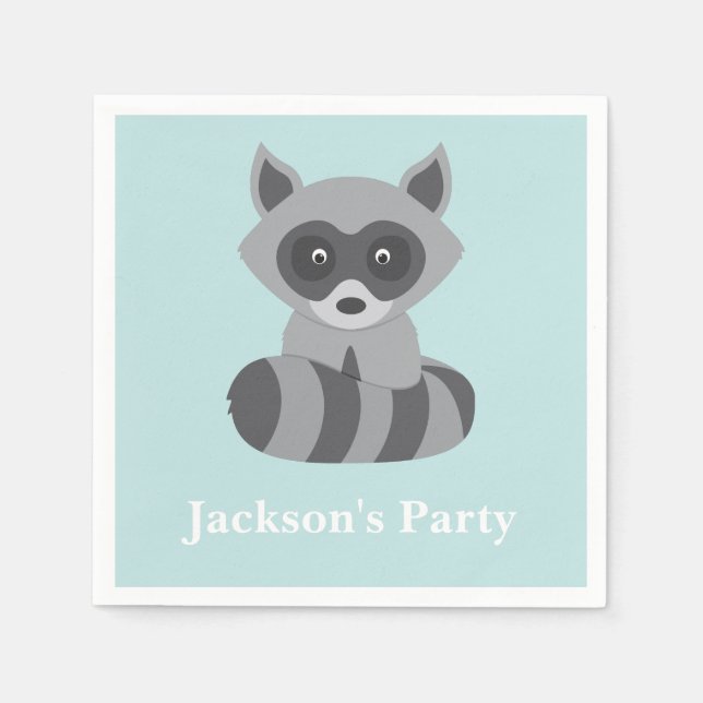 Guardanapo De Papel Woodland Raccoon (Frente)