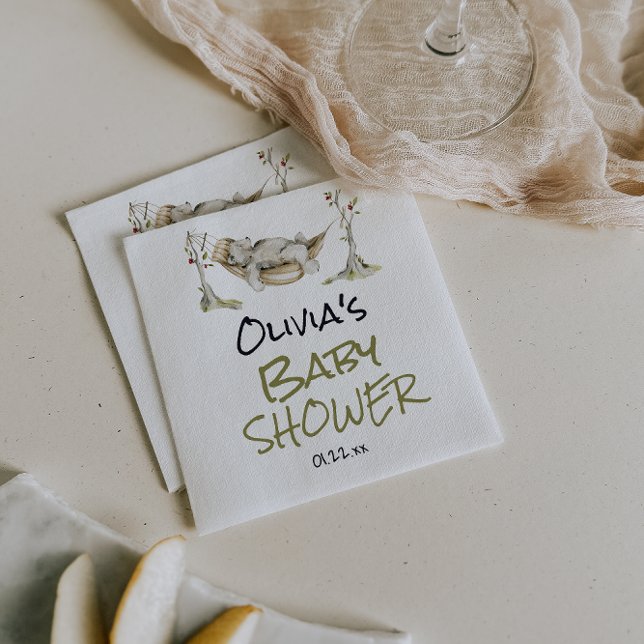 Guardanapo De Papel Woodland Wild Forest Bear Animal Baby Shower (Criador carregado)