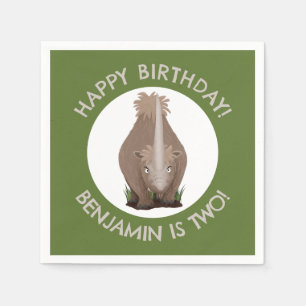 Guardanapo De Papel wooly rhino elasmotherium aniversário personalizad