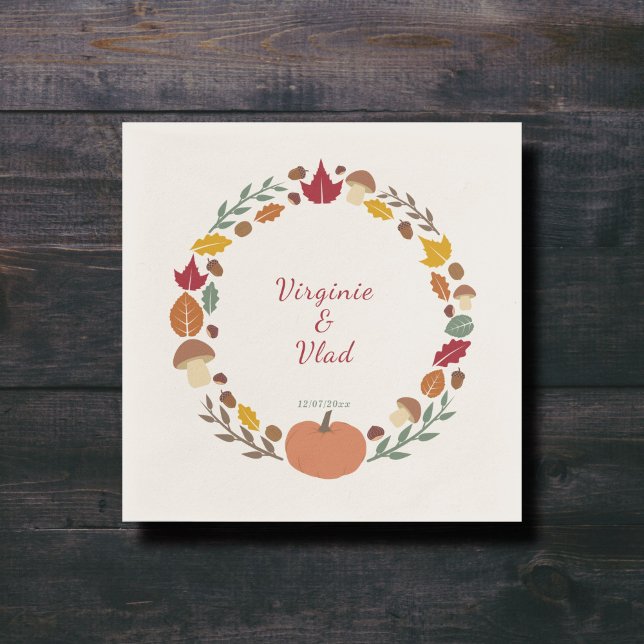 Guardanapo De Papel Wreath & Casamento outono Napkins (Fall Wedding Napkin)