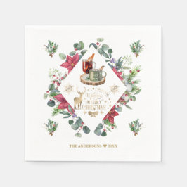 Guardanapo De Papel Wreath Wreath Winter Script Deseje A Você Um Feliz