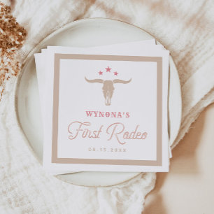 Guardanapo De Papel WYNONA Pink CowGirl First Rodeo Festa de aniversár