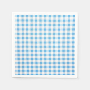 Guardanapo De Papel Xadrez Azul Bebê