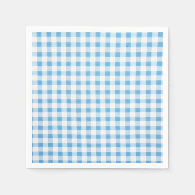 Guardanapo De Papel Xadrez Azul Bebê (Frente)