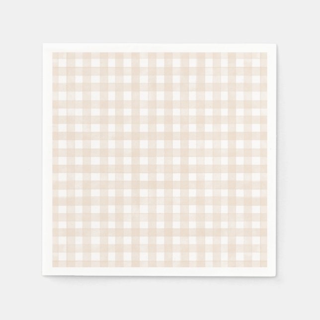 Guardanapo De Papel Xadrez Bege Clássico (Frente)