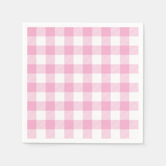 Guardanapo De Papel Xadrez Buffalo Rosa Claro e Branco