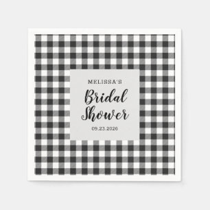 Guardanapo De Papel xadrez chá de panela Gingham Branco Preto