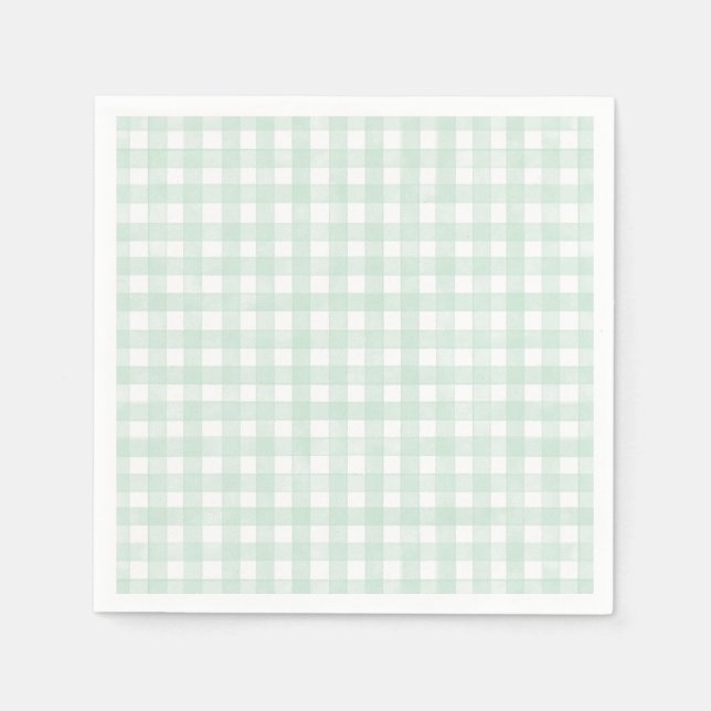 Guardanapo De Papel Xadrez Clássico Menta (Frente)