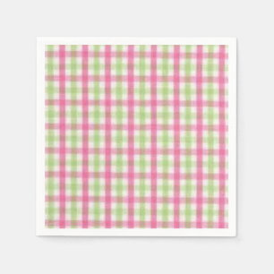 Guardanapo De Papel Xadrez cor-de-rosa e verde formal